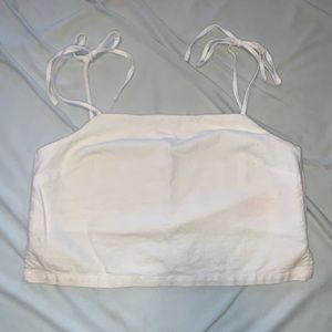 Brandy Melville white tie strap crop top